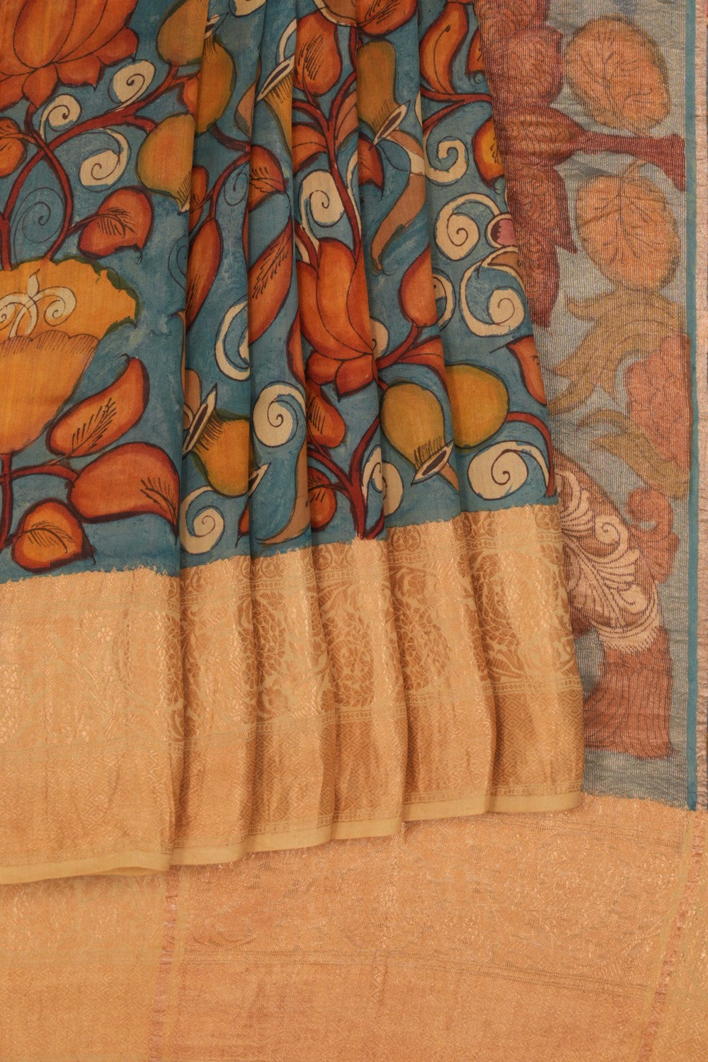 Kalamkari Hand-Painted Saree