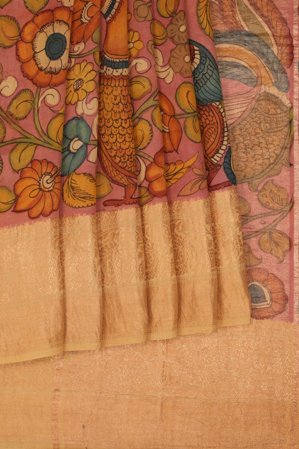 Kalamkari Hand-Painted Saree