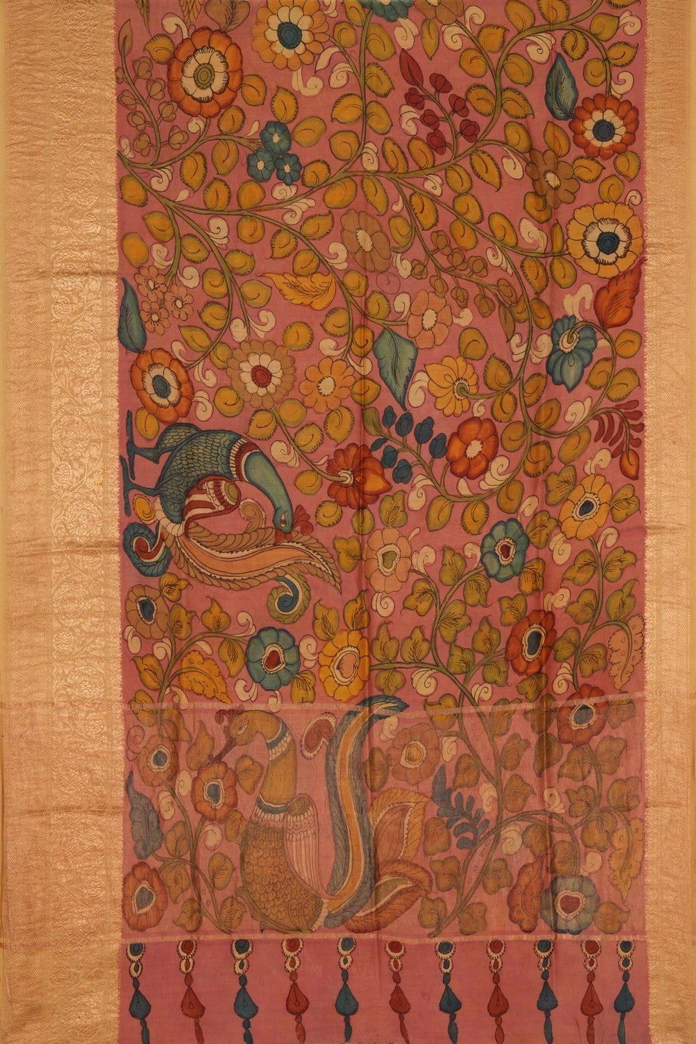 Kalamkari Hand-Painted Saree