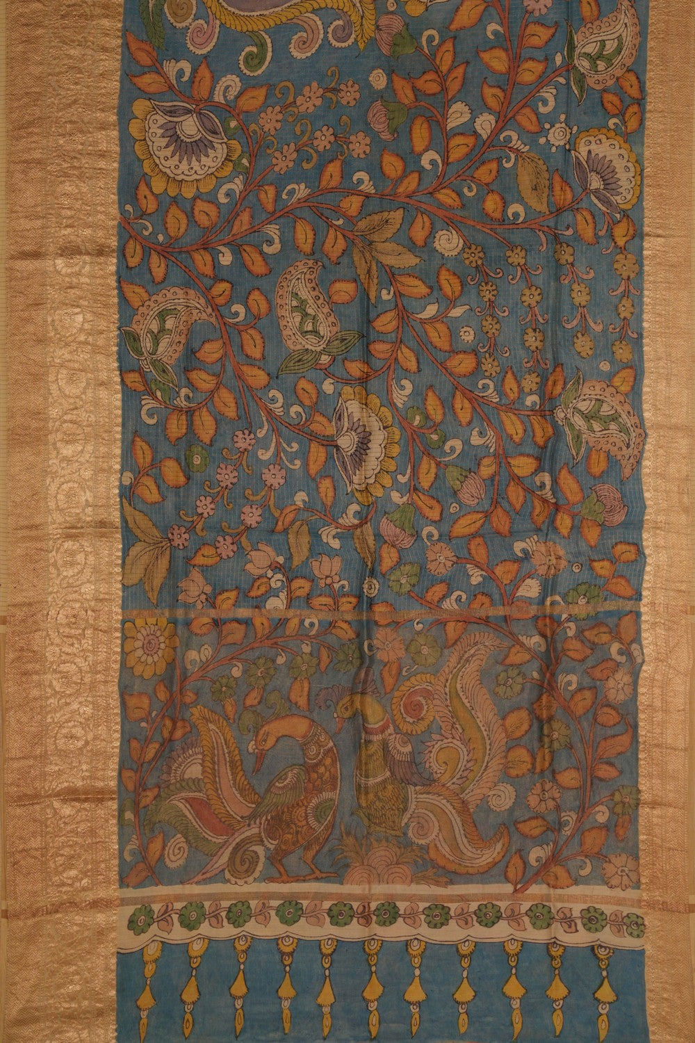 Image of Kalamkari Hand-Painted Saree