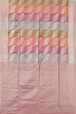 Image of South Silk Geometric Pattern Saree