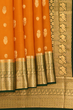 Image of Mysore Binny Crepe Silk Mustard Saree