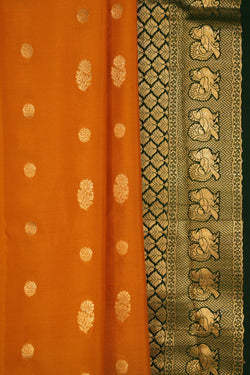 Image of Mysore Binny Crepe Silk Mustard Saree