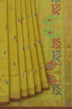 Image of Uppada Silk Spring Yellow Saree