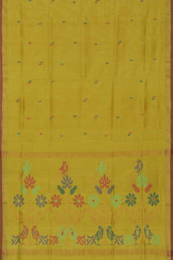 Image of Uppada Silk Spring Yellow Saree