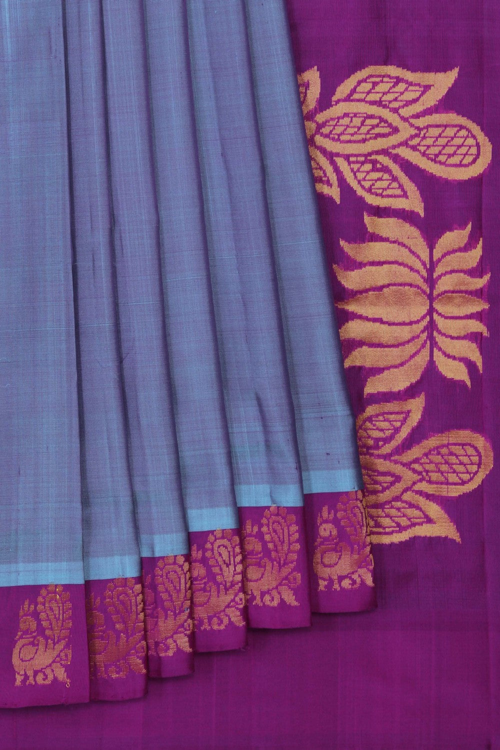 Uppada Silk Smoky Blue Saree