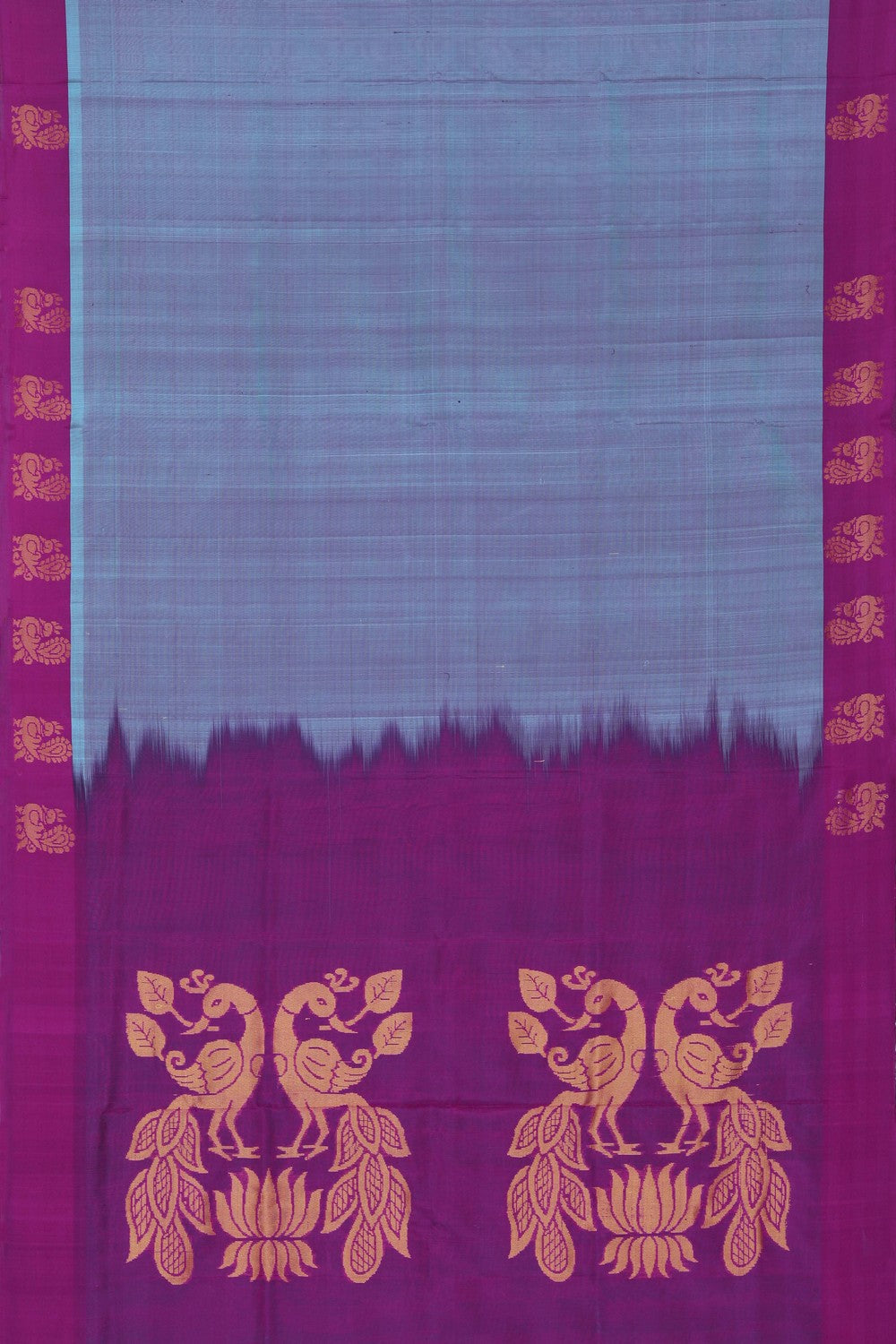 Image of Uppada Silk Smoky Blue Saree