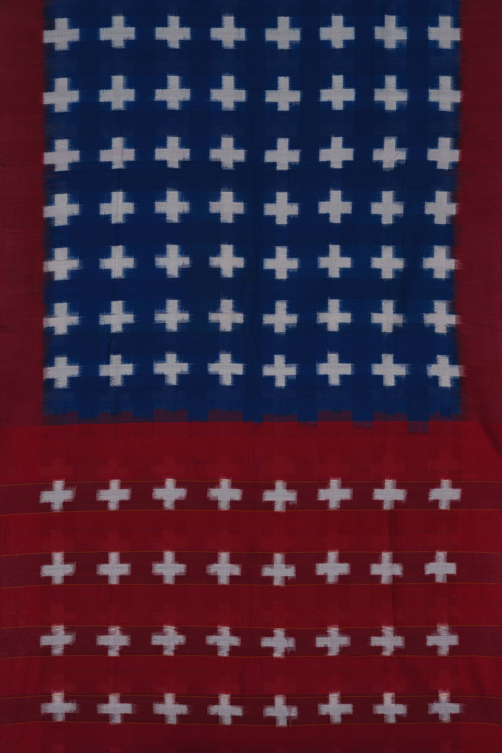 Image of Pochampally Ikat Indigo Blue Saree