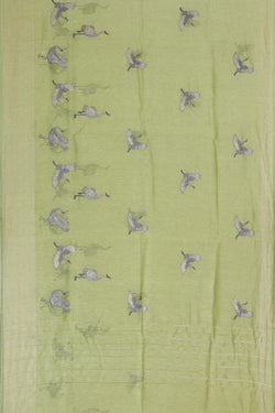 Image of Linen Light Pista Green Saree