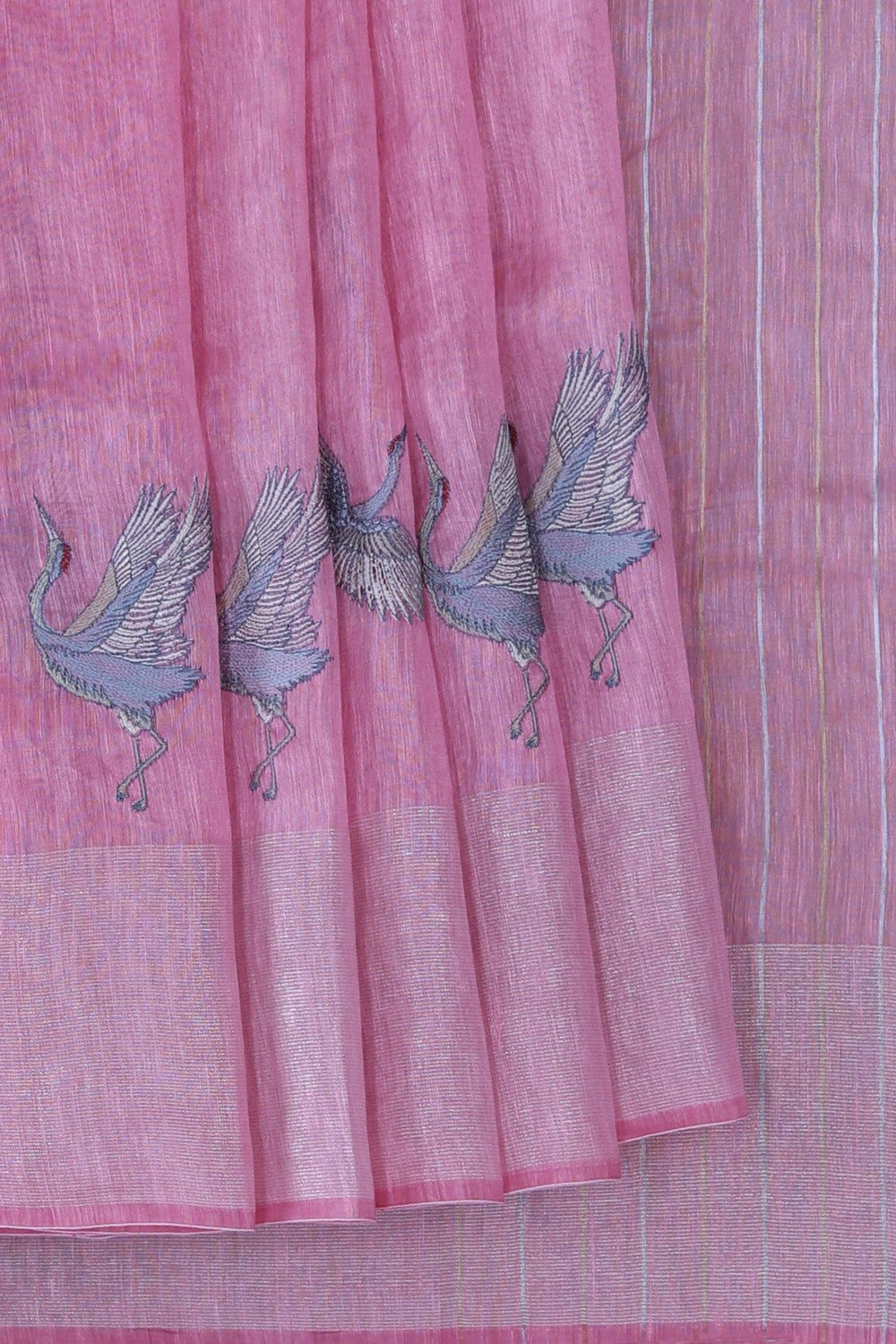 Linen Pink Saree