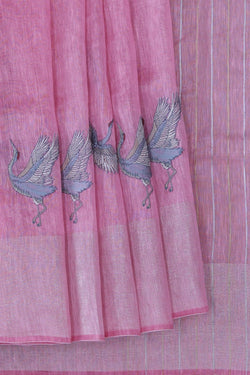 Image of Linen Pink Saree