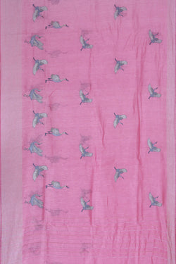 Image of Linen Pink Saree