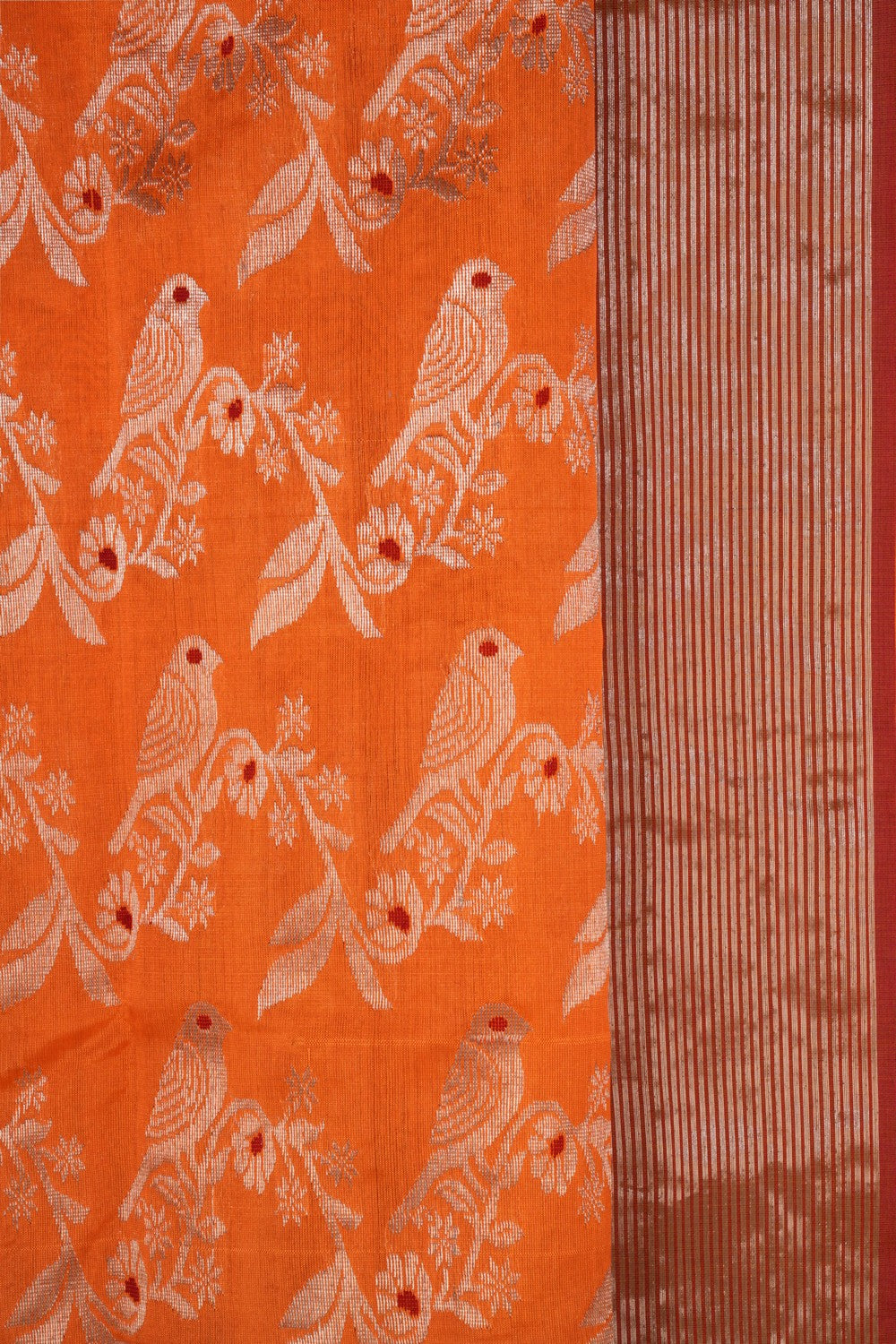 Chanderi Orange Saree