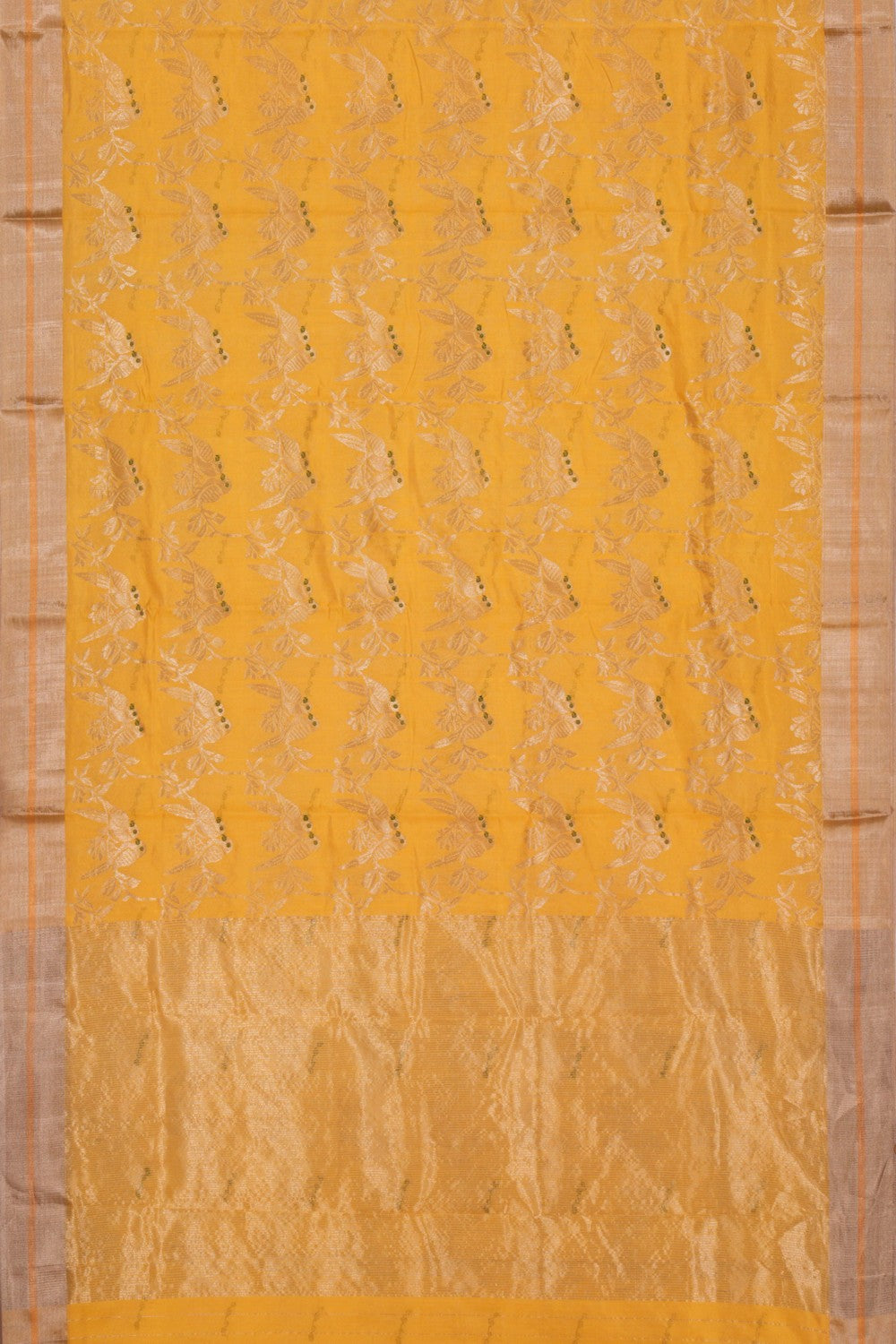 Chanderi Yellow Saree