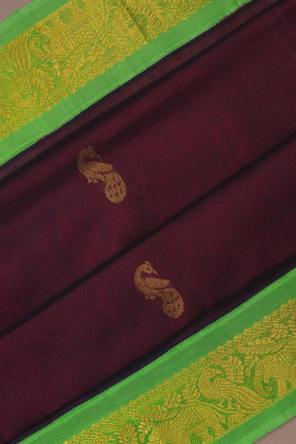 Image of South Cotton Silk Maroon Saree