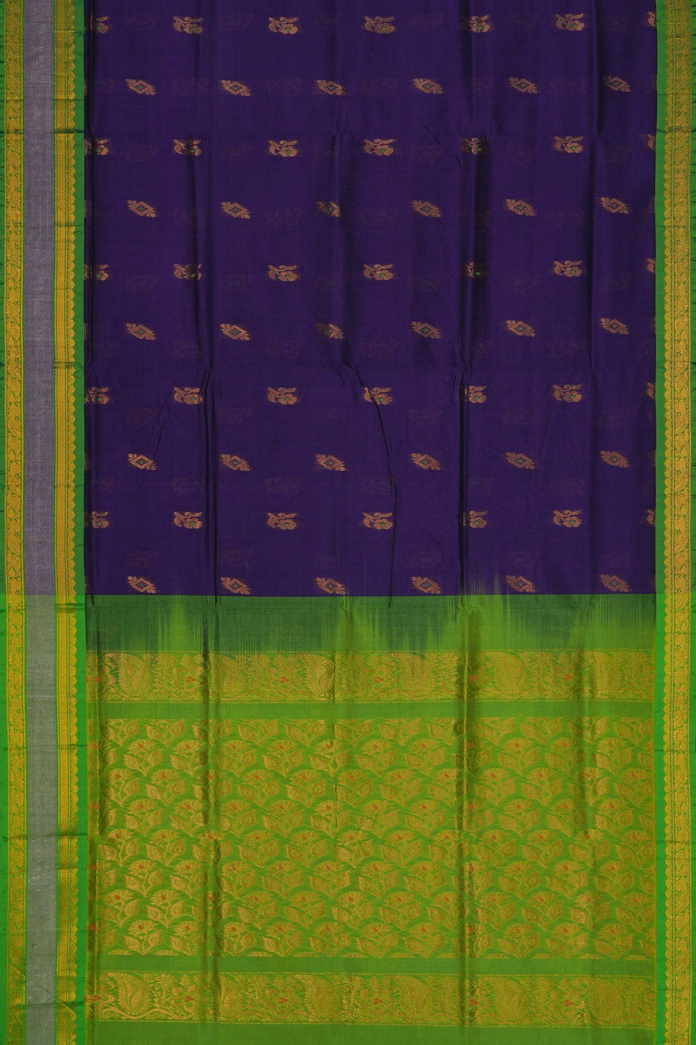 Image of South Cotton Silk Purple Saree