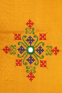 Image of Kasuti Embroidery Mangalgiri Silk Saree