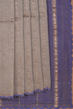 Image of Mangalgiri Silk Grey Saree