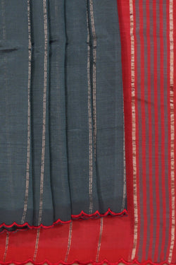 Image of Mangalgiri Silk Grey Saree