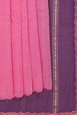 Image of Mangalgiri Silk Pink Saree