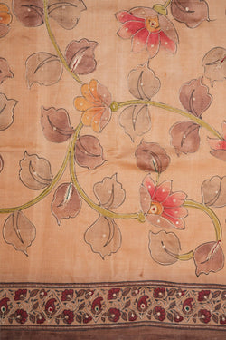 Image of Tussar Silk Embroidery Saree