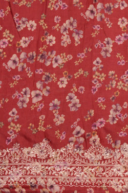 Image of Tussar Silk Embroidery Saree