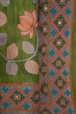 Image of Kasuti Embroidery Tussar Silk Saree