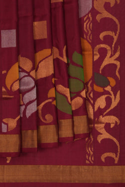 Image of Uppada Plum Maroon Saree