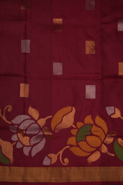 Image of Uppada Plum Maroon Saree