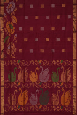 Image of Uppada Plum Maroon Saree