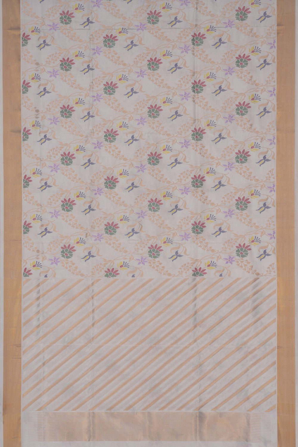 Uppada Jamdani White Saree