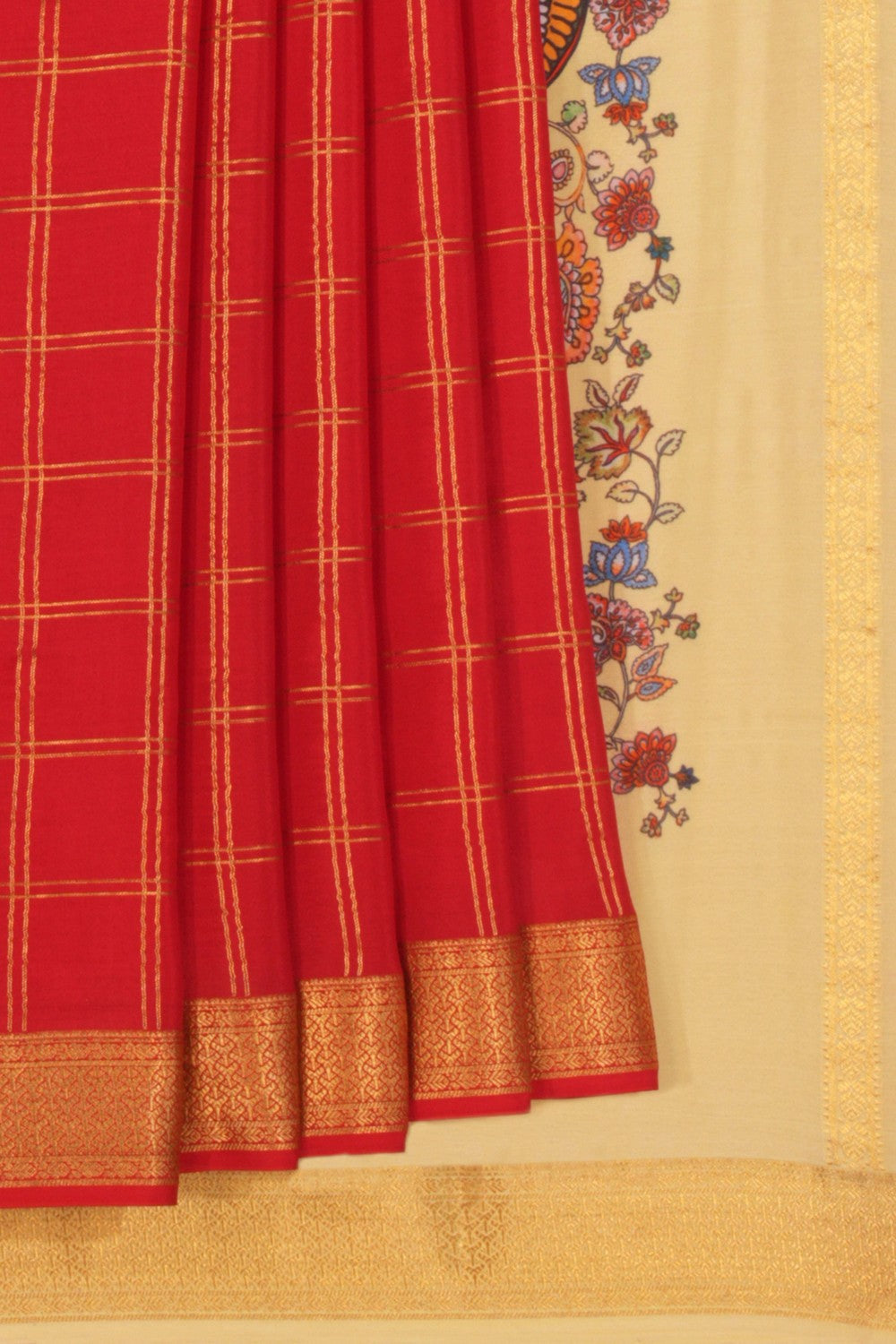 Mysore Binny Crepe Silk Kattam Saree