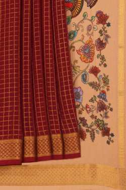 Image of Mysore Binny Crepe Silk Kattam Saree