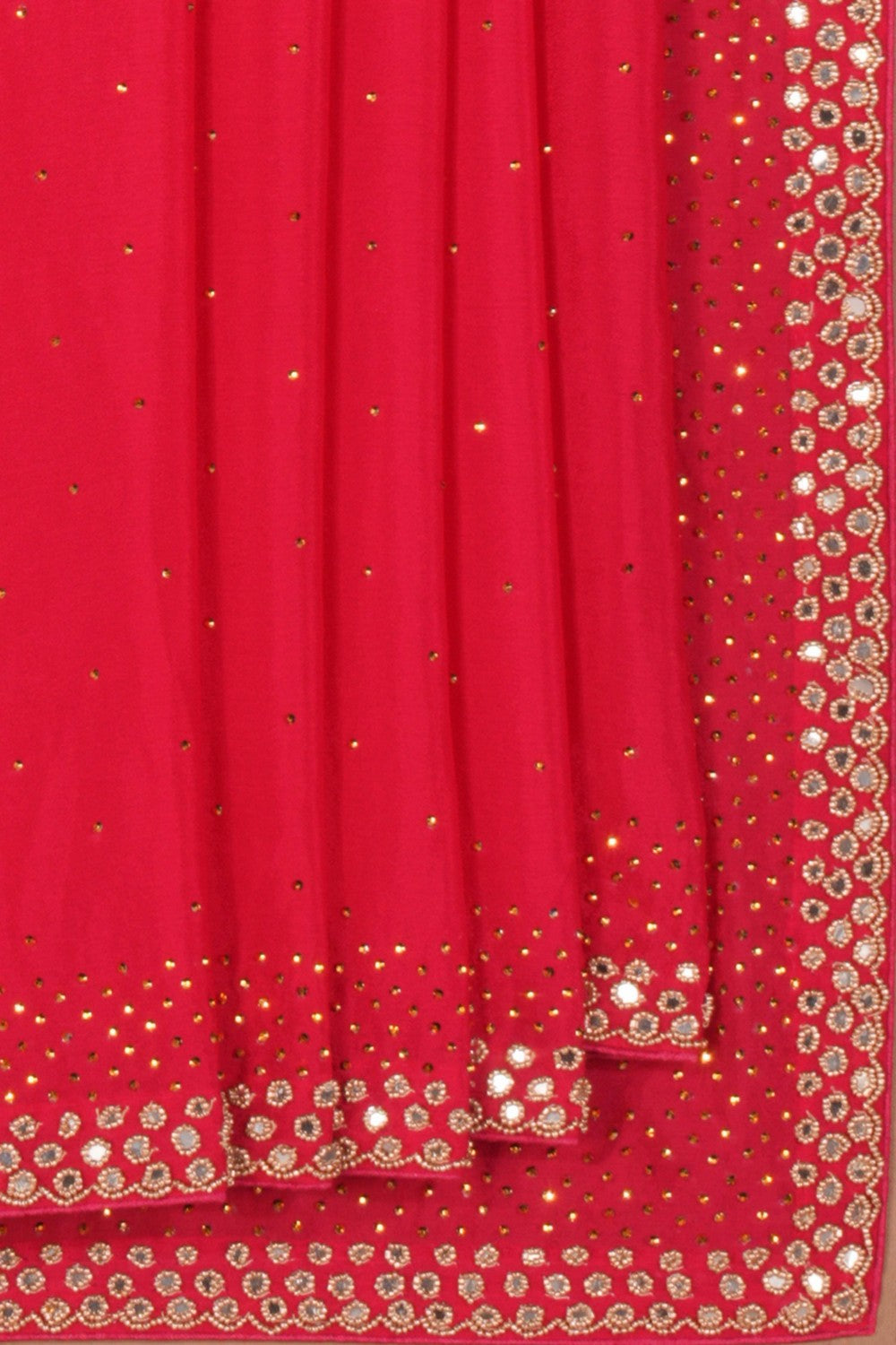 Crepe Saree With Embroidery Work