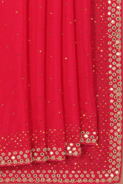 Image of Crepe Saree With Embroidery Work