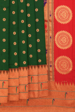 Image of Paithani Silk Green Saree