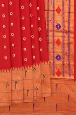 Image of Paithani Silk Red Saree