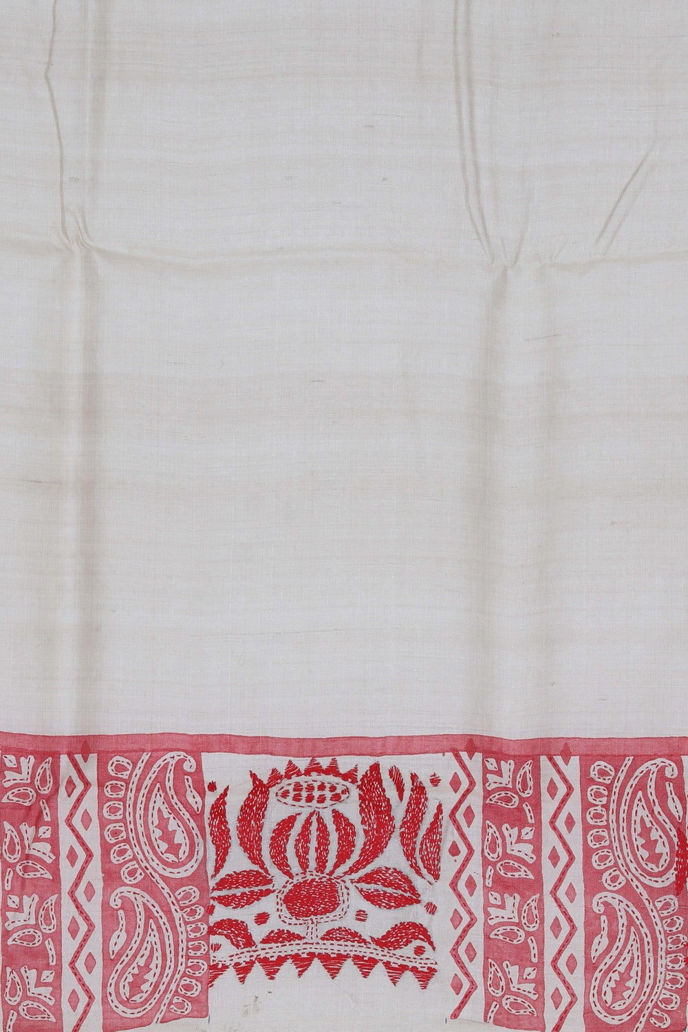 Tussar Silk Kantha Stitch Saree