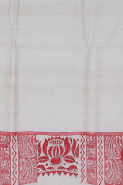 Image of Tussar Silk Kantha Stitch Saree