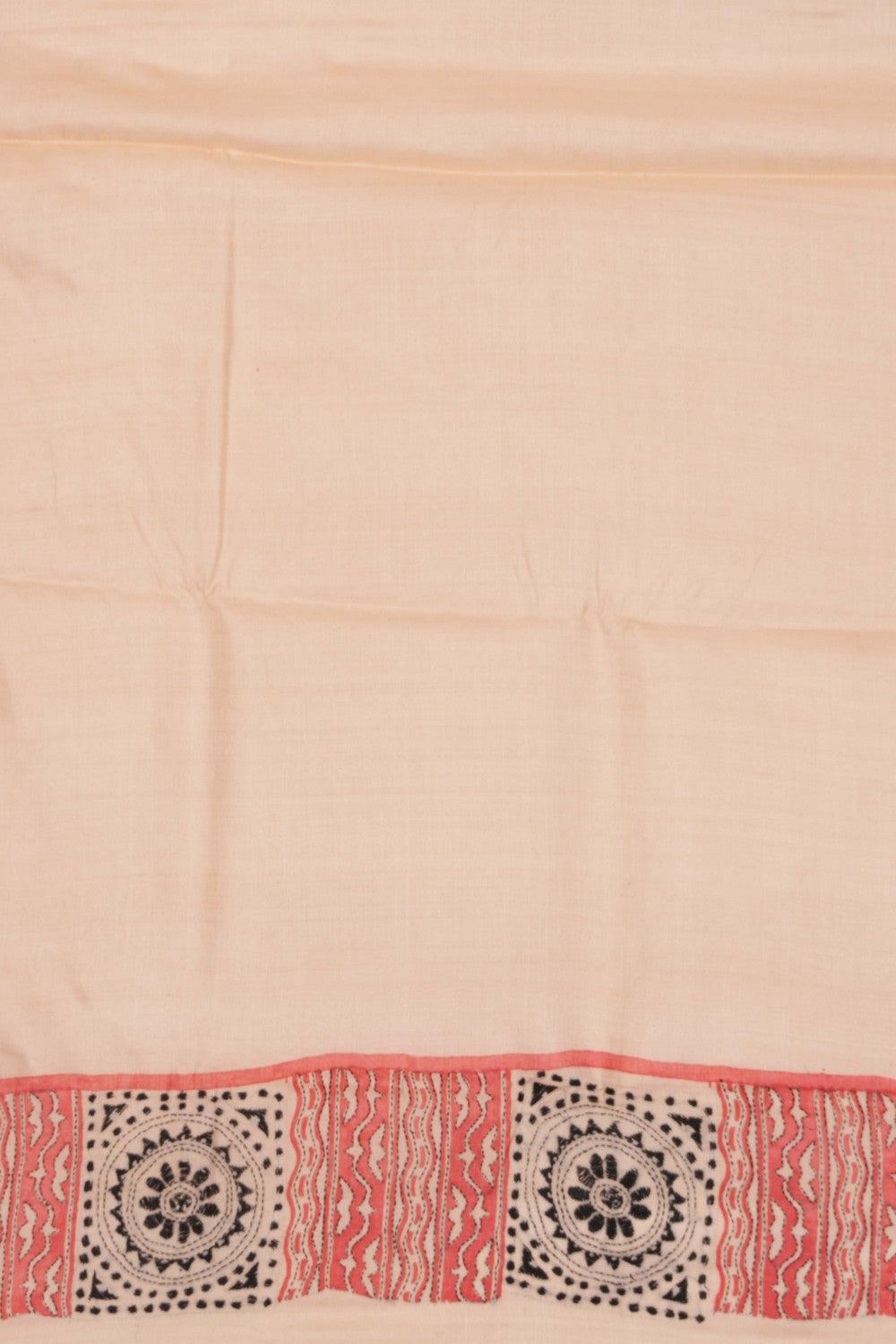 Image of Tussar Silk Kantha Stitch Saree