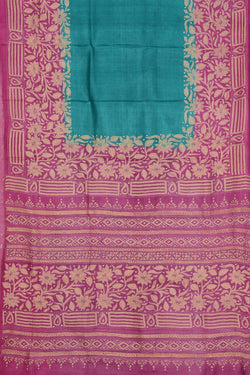 Image of Tussar Silk Kantha Stitch Saree