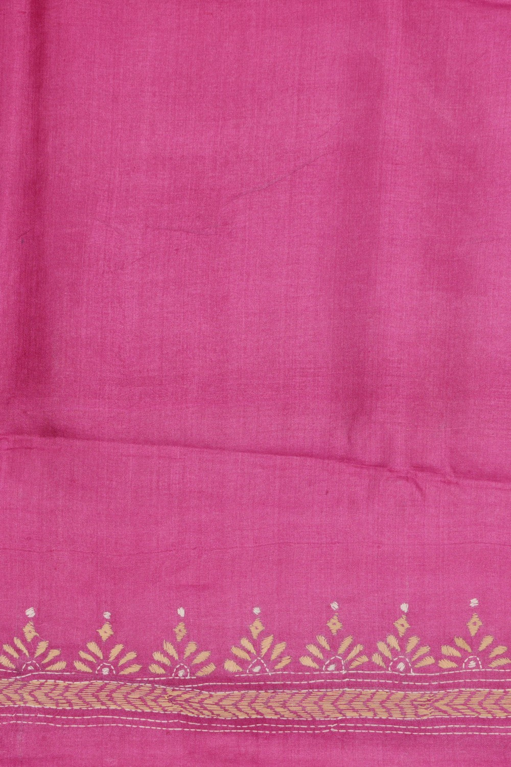 Tussar Silk Kantha Stitch Saree