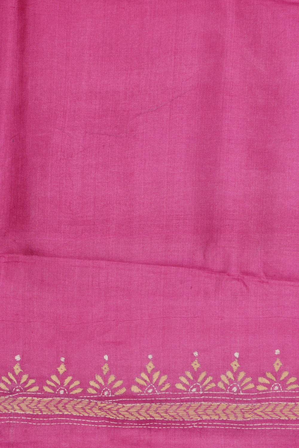 Image of Tussar Silk Kantha Stitch Saree