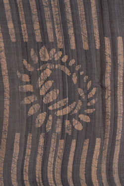 Image of Tussar Silk Grey Saree