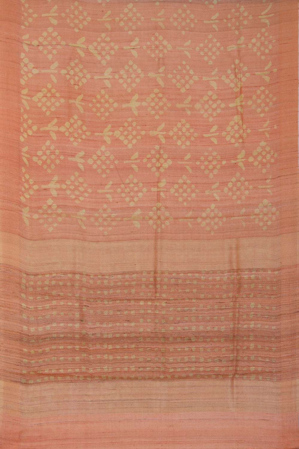 Tussar Silk Peach Saree