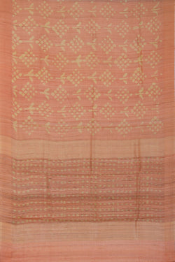 Image of Tussar Silk Peach Saree