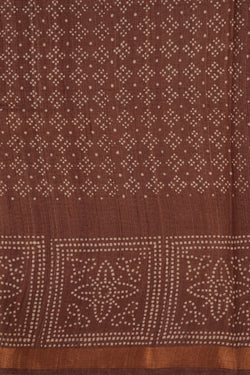 Image of Tussar Silk Brown Saree