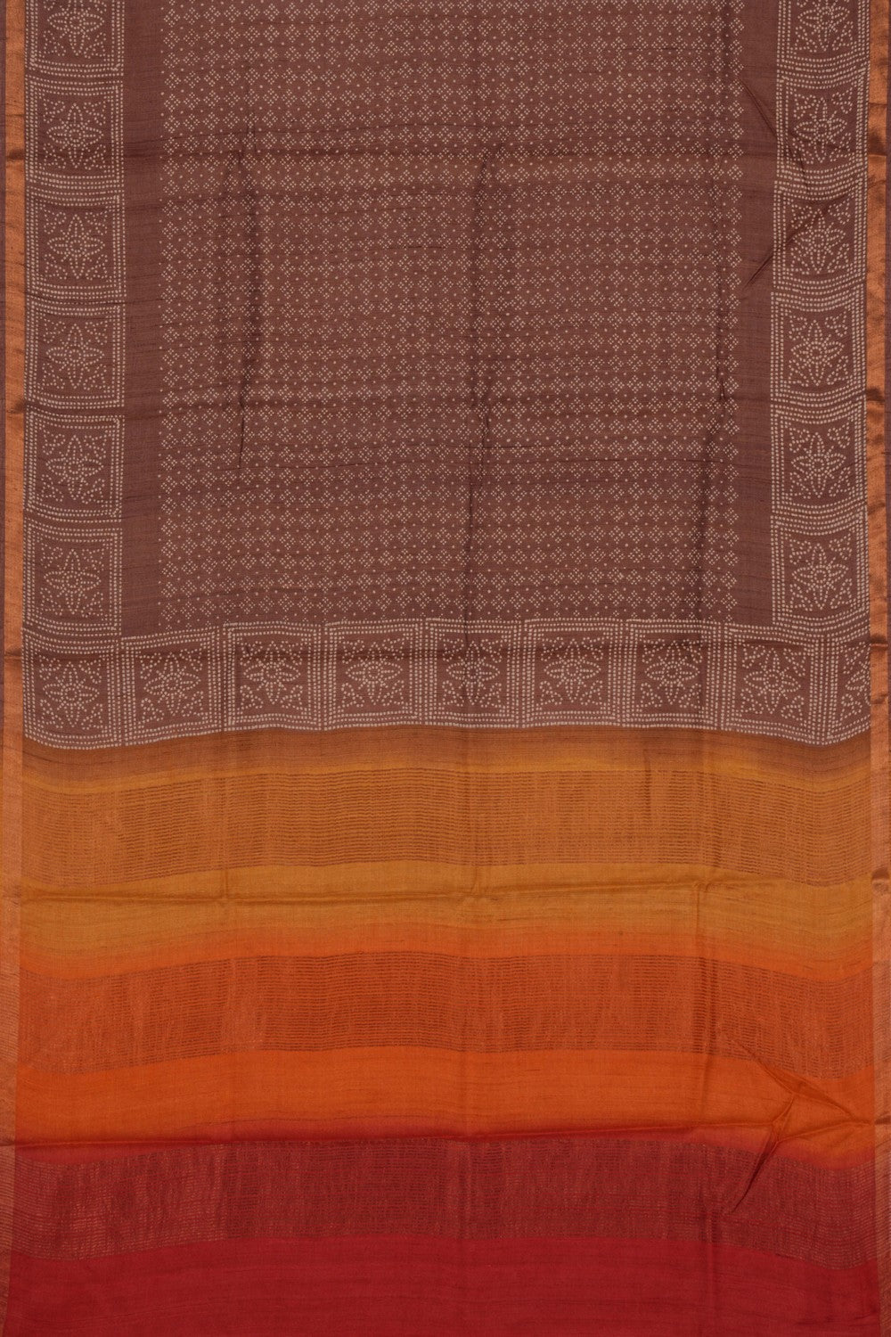 Tussar Silk Brown Saree