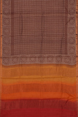 Image of Tussar Silk Brown Saree