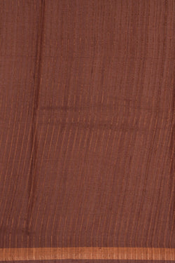 Image of Tussar Silk Brown Saree